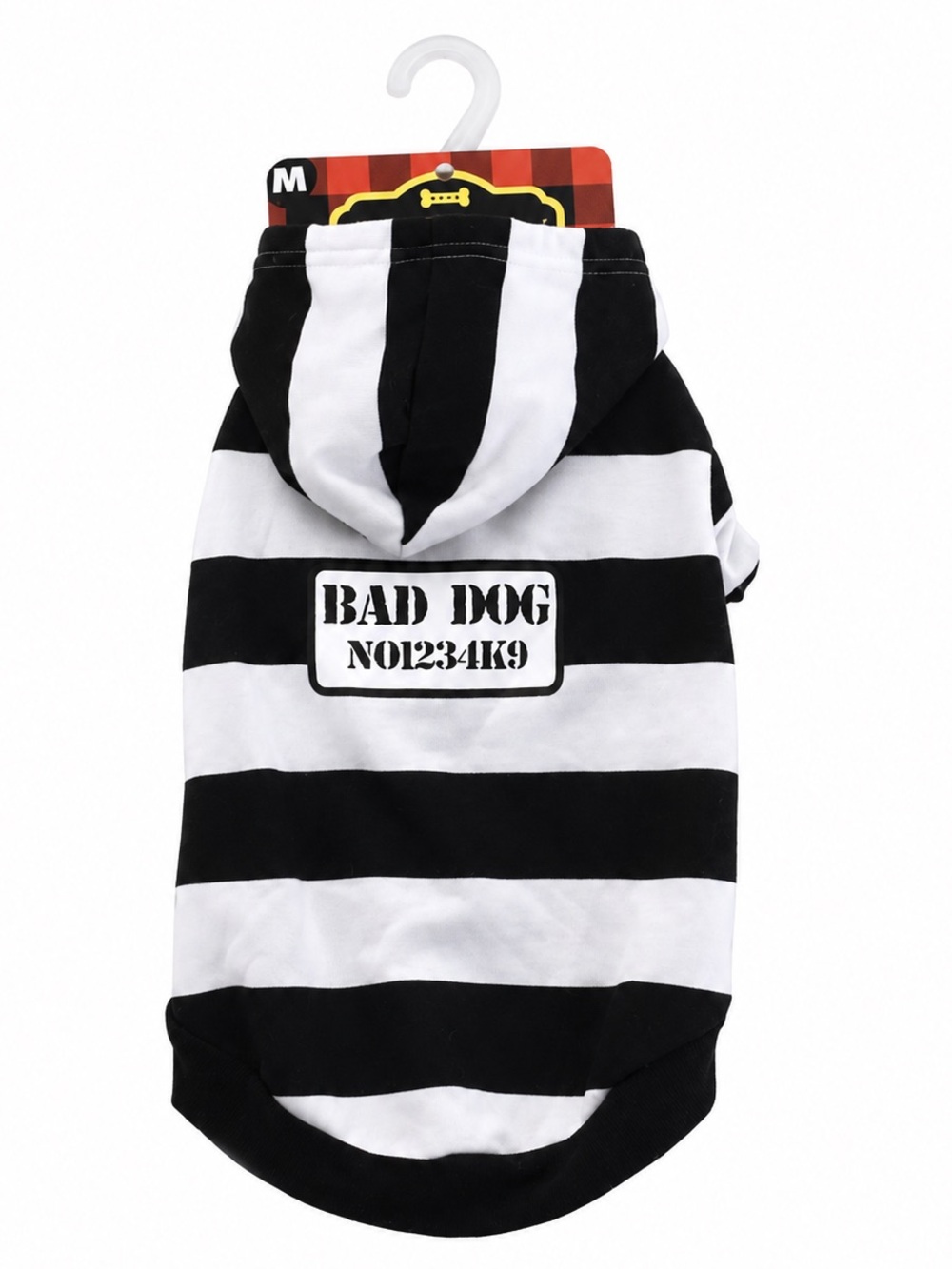 Bad Dog Prisoner Pet Hoodie Costume Medium Halloween Dog Shirt NWT